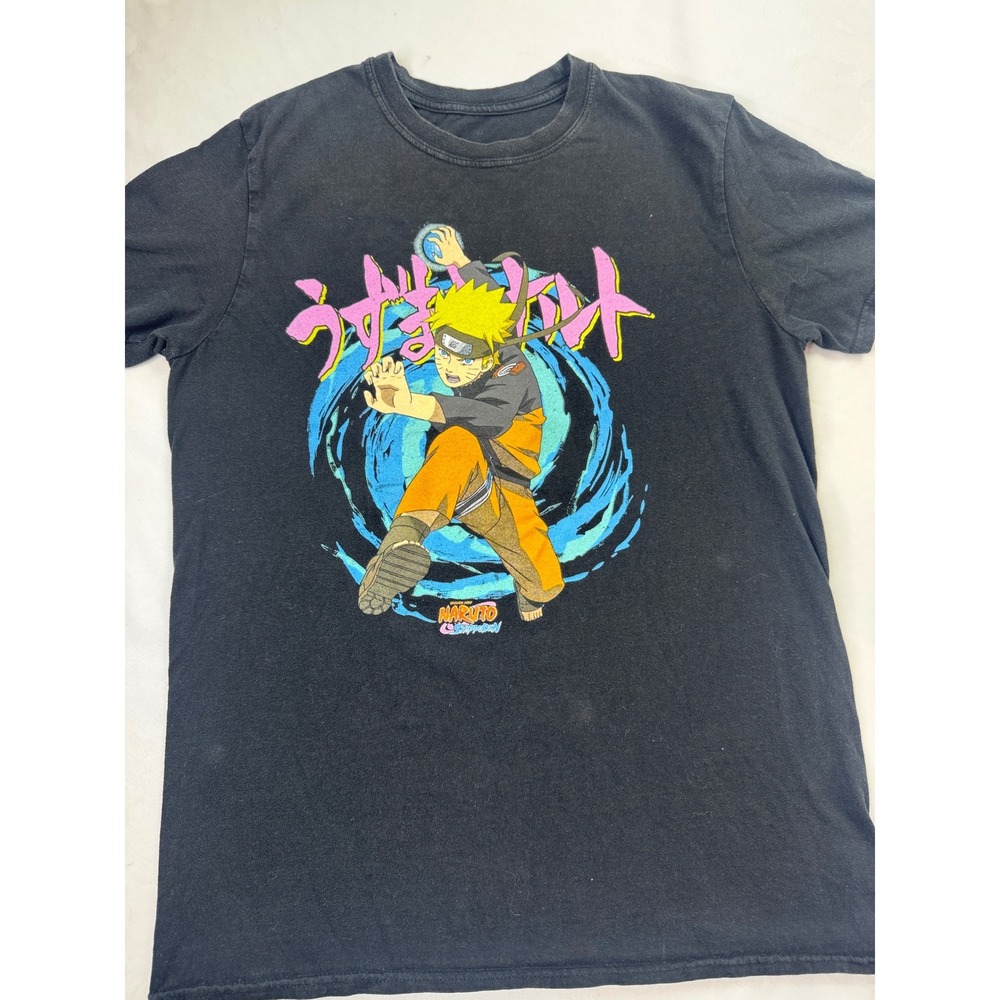 Naruto Shippuden Kids Graphic T-Shirt Black Naruto Uzumaki Rasengan Anime Tee M - Picture 2 of 9